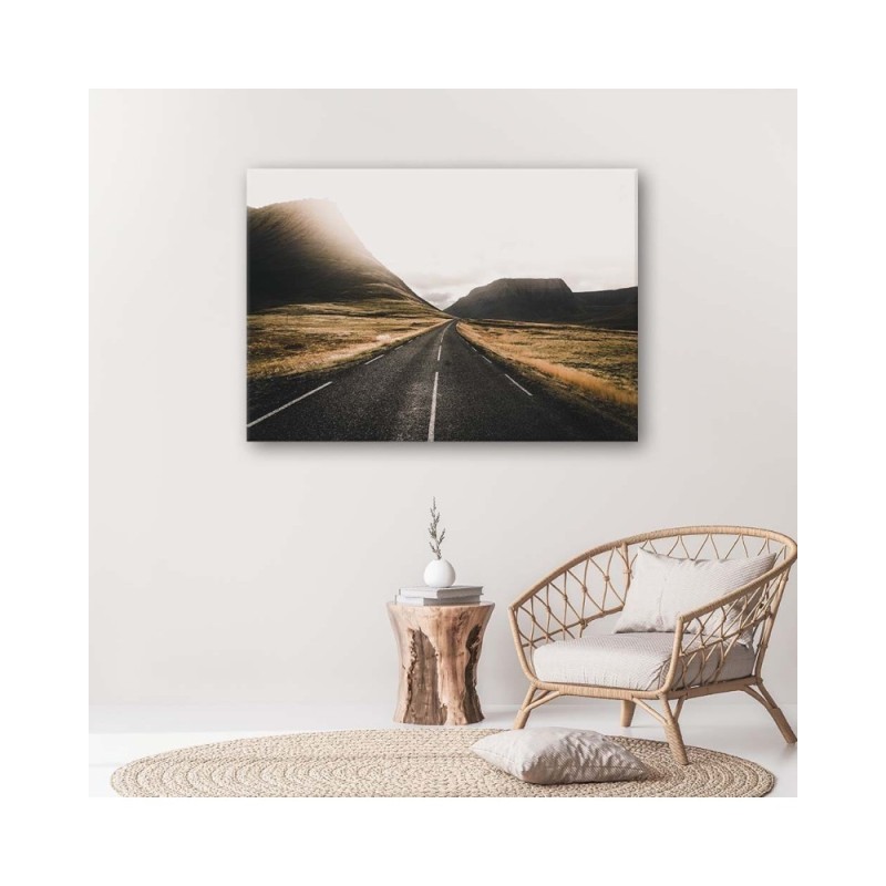 Leinwandbild - Straße und Berge | Feeby