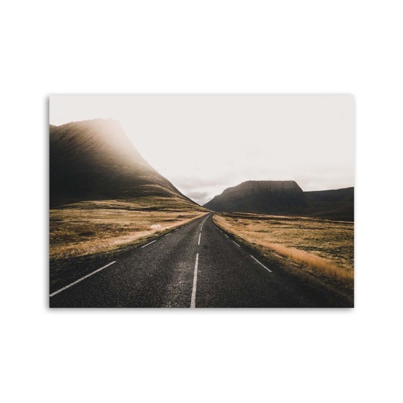 Leinwandbild - Straße und Berge | Feeby