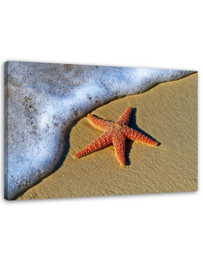 Canvas prints for living room - Orange starfish on the beach | FEEBY