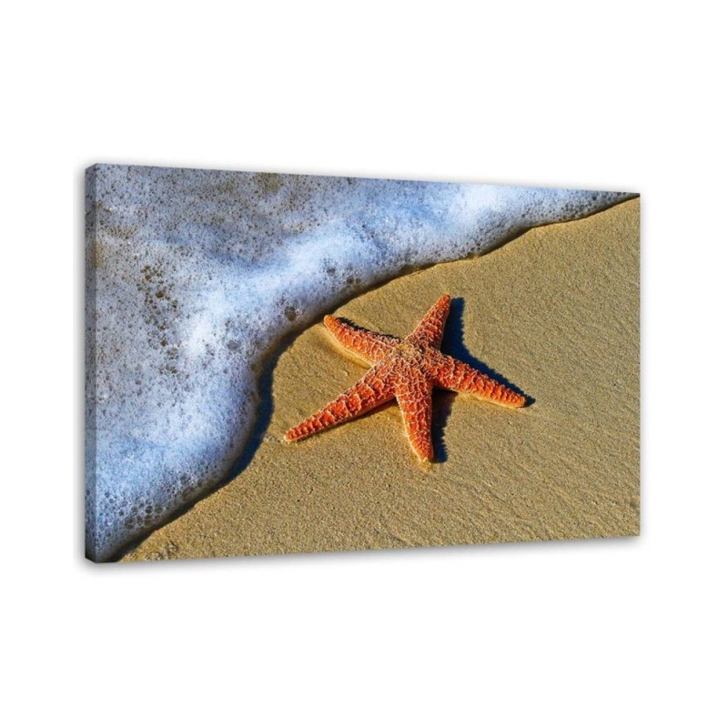 Canvas prints for living room - Orange starfish on the beach | FEEBY