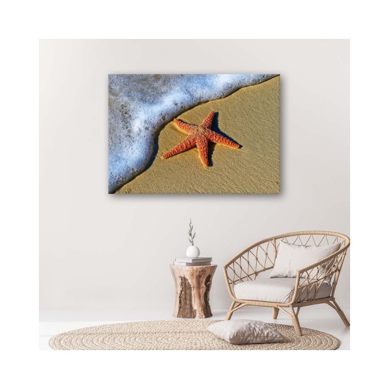 Leinwanddruck - Orangene Seesterne | Feeby