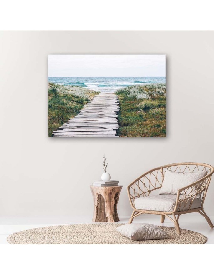 Canvas painting - Wooden path to the sea | FEEBY