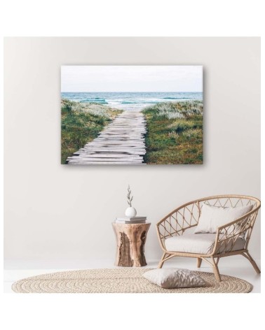 Leinwandbild - Hölzerner Weg zum Meer | Feeby