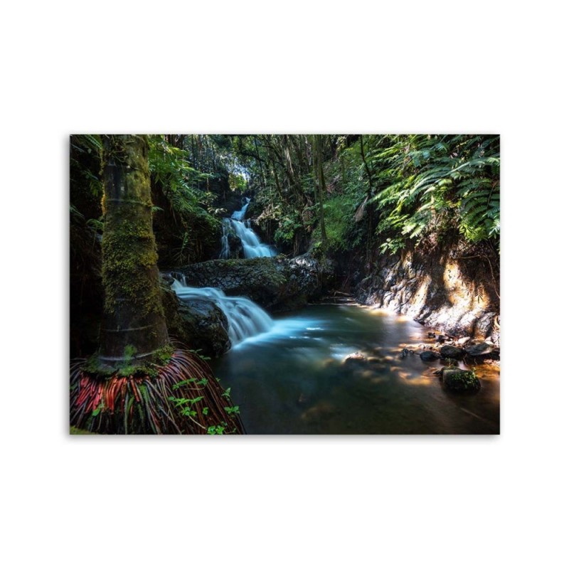 Dekoratives Leinwandbild - Wasserfall in den Tropen | Feeby