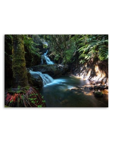 Dekoratives Leinwandbild - Wasserfall in den Tropen | Feeby