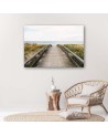 Wooden footbridge by the sea - Canvas painting | FEEBY