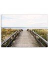 Wooden footbridge by the sea - Canvas painting | FEEBY