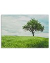 Green tree in a field - Modern Canvas painting for bedroom | FEEBY