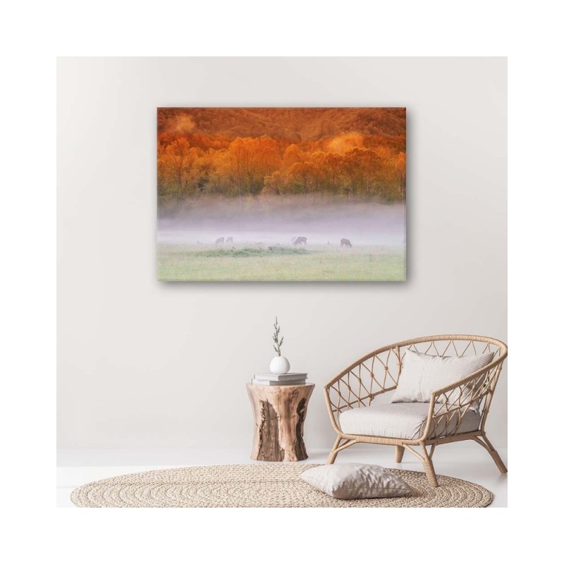 Modernes Wandbild - Nebel über einem tosenden See | Feeby