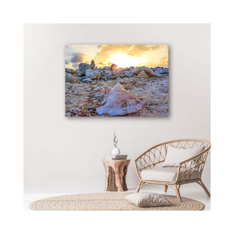 Dekoratives Leinwandbild - Muscheln und Steine | Feeby