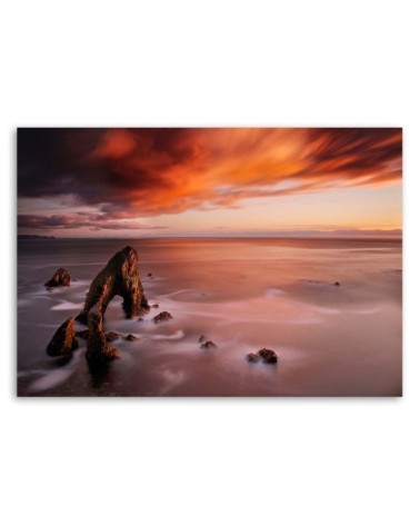 Leinwanddruck - Oranger Himmel über dem Meer | Feeby