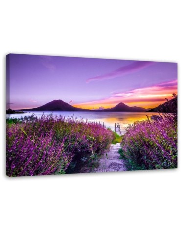 Modern bedroom painting - Purple lavender landscape | FEEBY