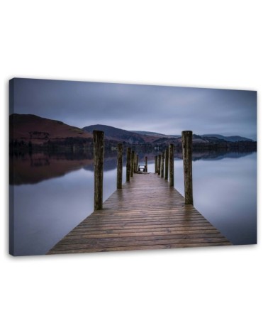 Canvas print - Wooden platform by the lake | FEEBY