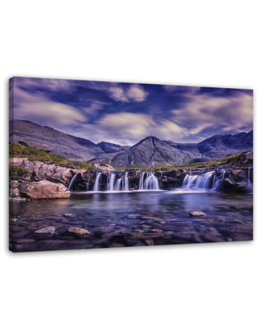 Modern painting for living room - Mysterious waterfall landscape | FEEBY