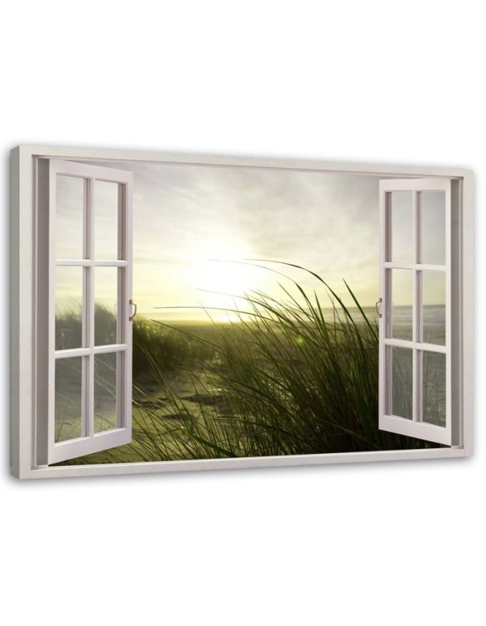 Leinwandbild modern - Fenster - Winter am Meer | Feeby