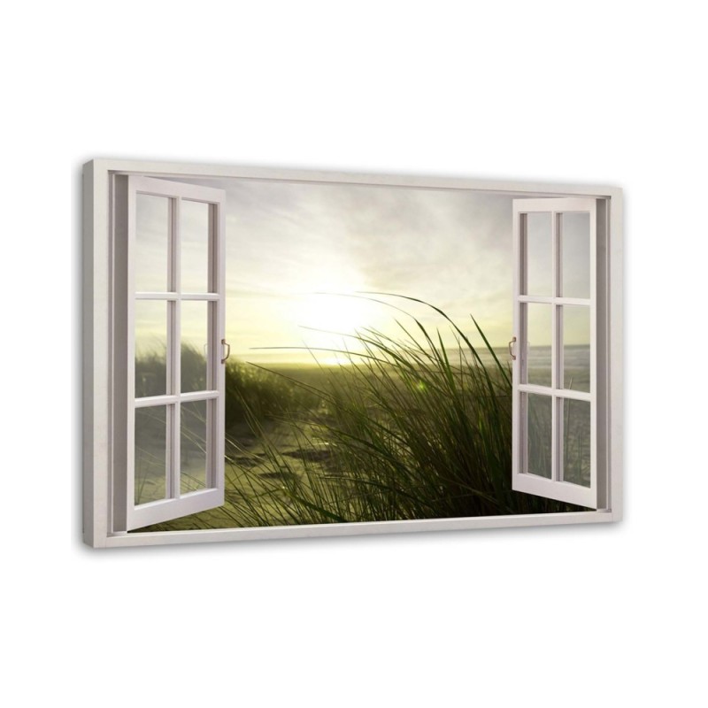 Leinwandbild modern - Fenster - Winter am Meer | Feeby