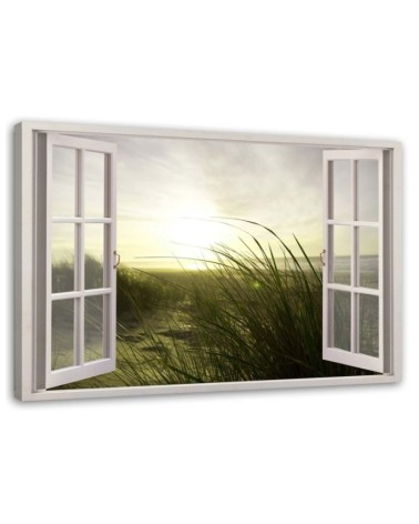 Canvas painting for living room - Window winter over the sea | FEEBY