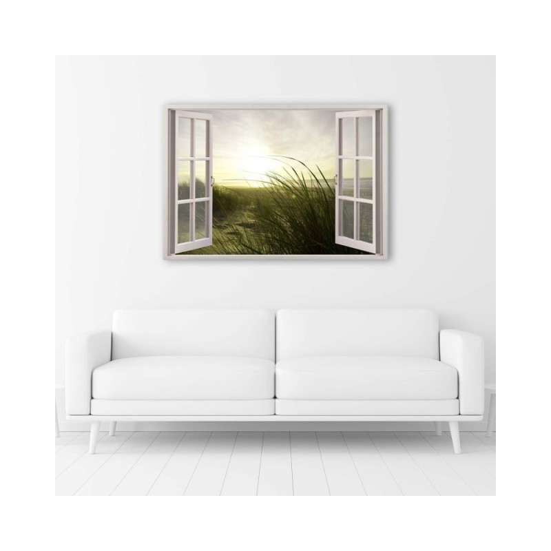 Leinwandbild modern - Fenster - Winter am Meer | Feeby