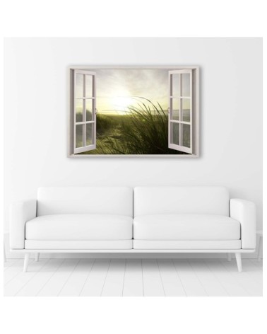 Leinwandbild modern - Fenster - Winter am Meer | Feeby