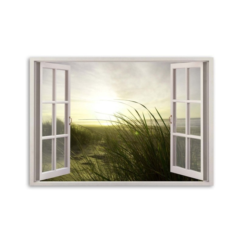 Leinwandbild modern - Fenster - Winter am Meer | Feeby