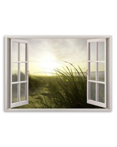 Leinwandbild modern - Fenster - Winter am Meer | Feeby