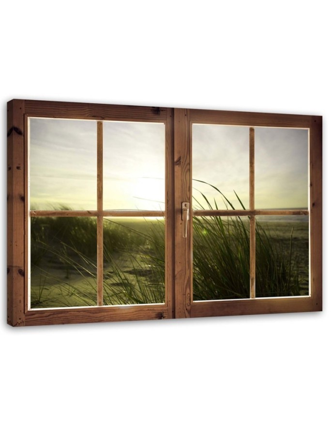 Leinwandbild - Fenster - Meer im Winter | Feeby