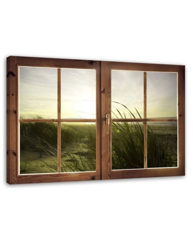 Leinwandbild - Fenster - Meer im Winter | Feeby