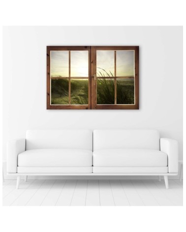 Leinwandbild - Fenster - Meer im Winter | Feeby
