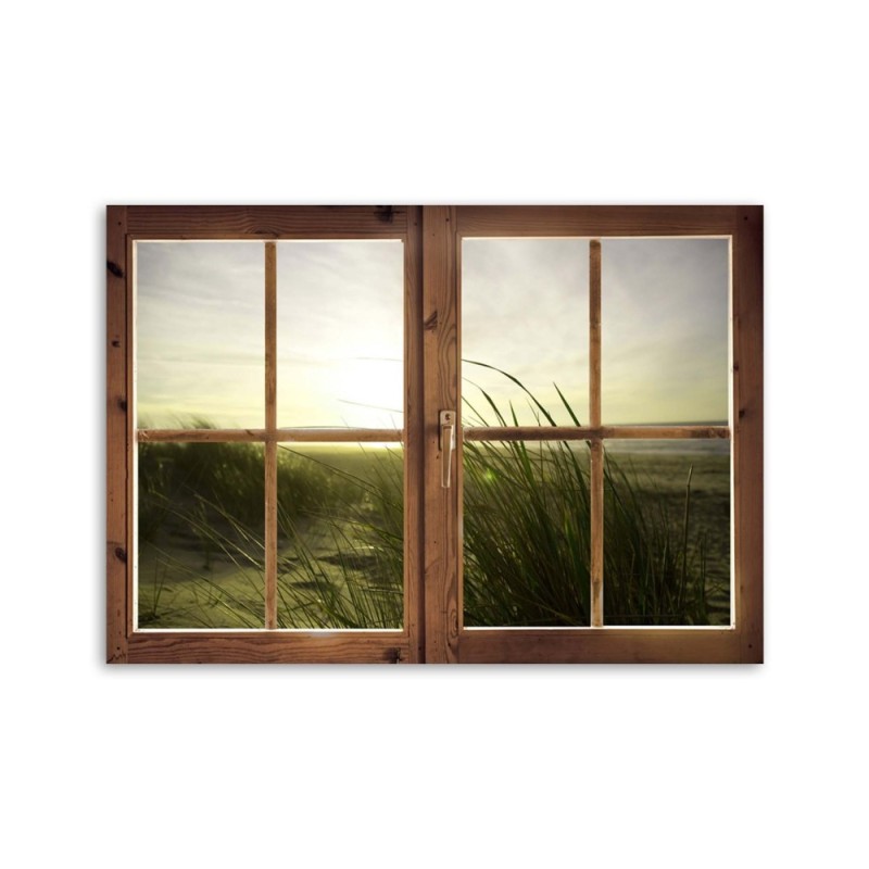 Leinwandbild - Fenster - Meer im Winter | Feeby