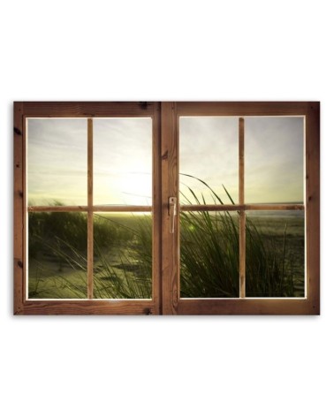Leinwandbild - Fenster - Meer im Winter | Feeby