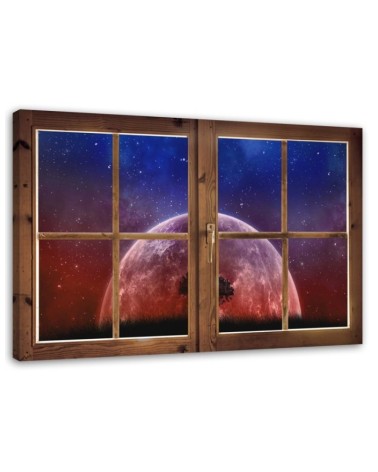 Modernes Wandbild - Fenster - Blick auf den Mond | Feeby