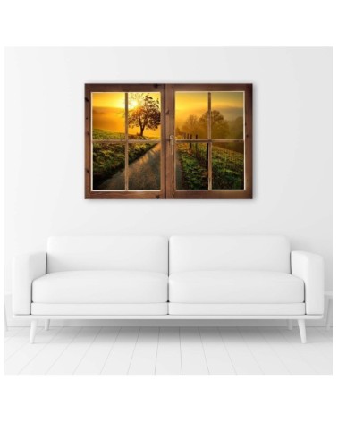 Leinwandbild - Fenster - Weg nach Westen | Feeby
