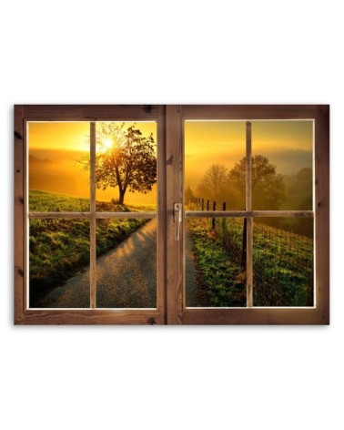 Leinwandbild - Fenster - Weg nach Westen | Feeby