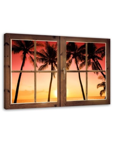 Canvas print - Window of palm trees and sunshine | FEEBY