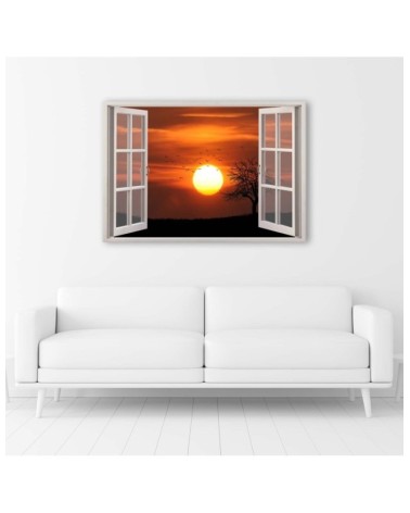 Leinwanddruck - Fenster - Sonnenuntergang | Feeby