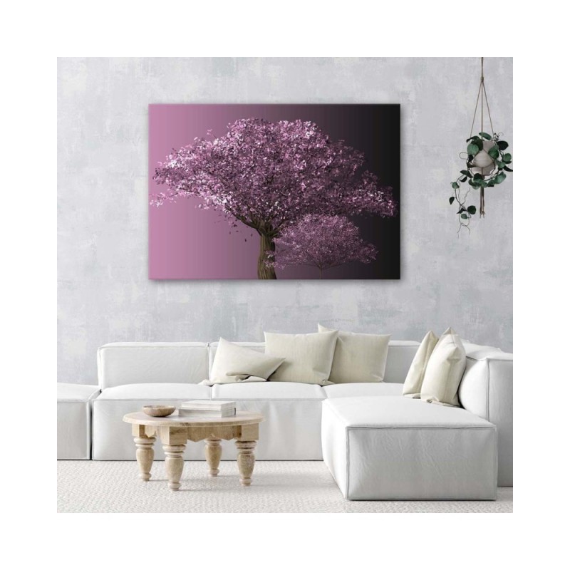 Wandbild für Wohnzimmer - Lila Baum | Feeby