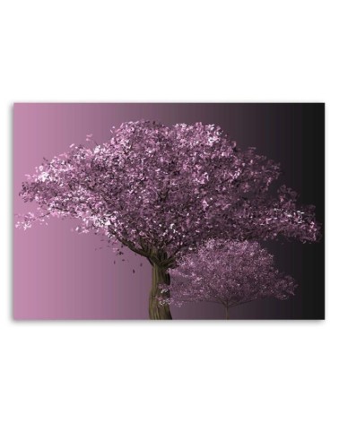 Wandbild für Wohnzimmer - Lila Baum | Feeby