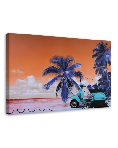 Modern Canvas painting for bedroom - Scooter on the beach | FEEBY