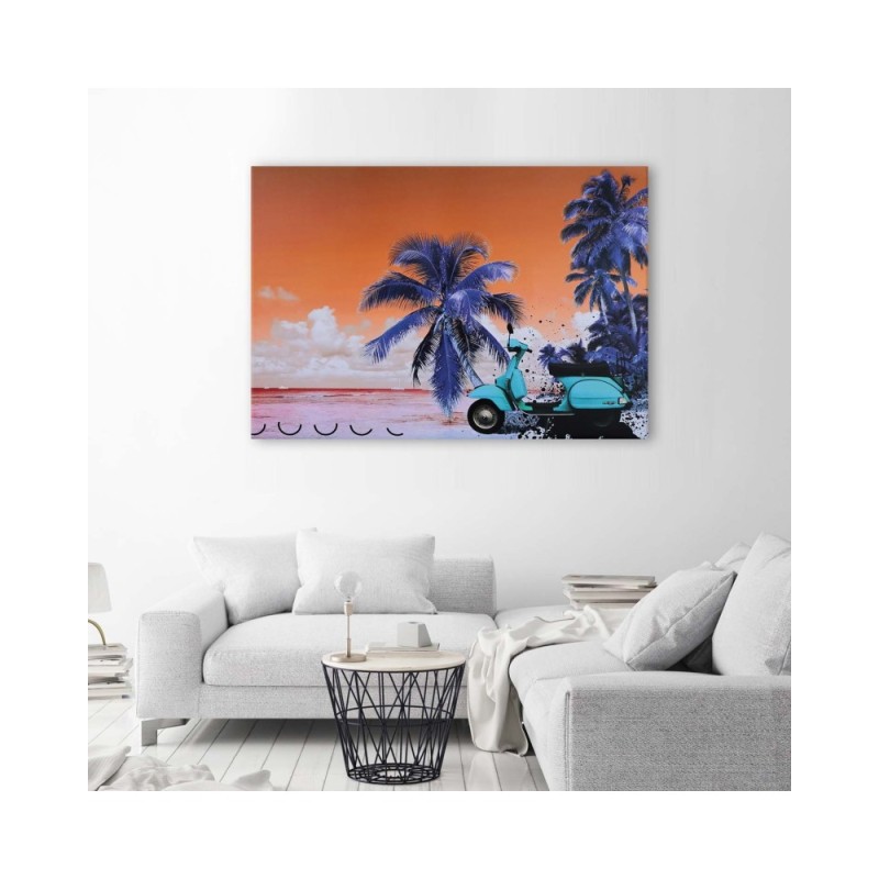 Leinwandbild - Palmen und Minz-Roller - Collage | Feeby