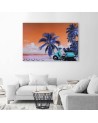 Modern Canvas painting for bedroom - Scooter on the beach | FEEBY