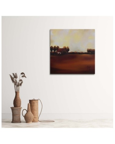 Leinwandbild - Blick auf ein Feld auf dem Lande | Feeby