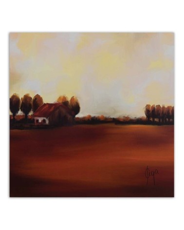 Leinwandbild - Blick auf ein Feld auf dem Lande | Feeby