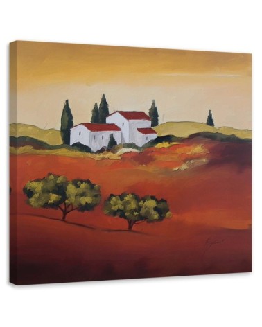 Bild auf Leinwand - Ansicht von Häusern auf dem Lande | Feeby