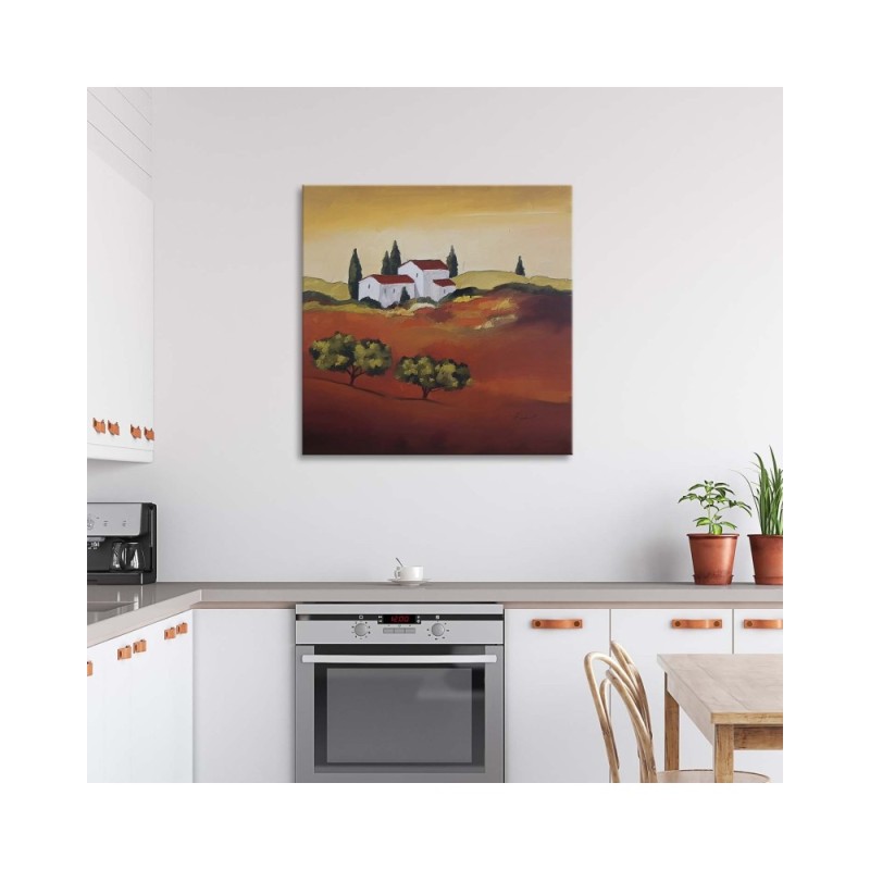 Bild auf Leinwand - Ansicht von Häusern auf dem Lande | Feeby