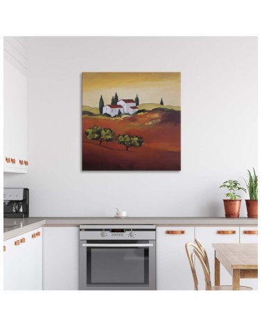 Bild auf Leinwand - Ansicht von Häusern auf dem Lande | Feeby