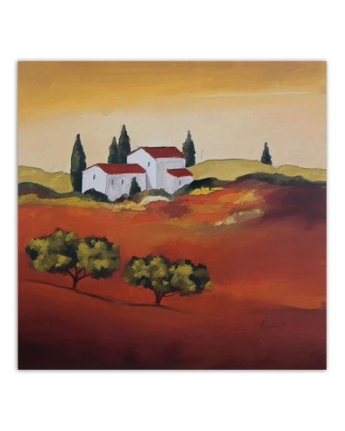 Bild auf Leinwand - Ansicht von Häusern auf dem Lande | Feeby