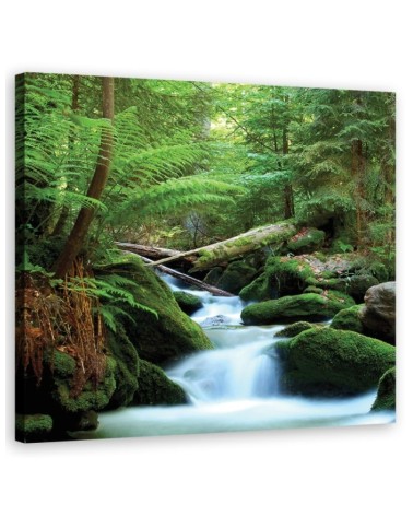 Modern Canvas painting for bedroom - Mountain stream landscape | FEEBY