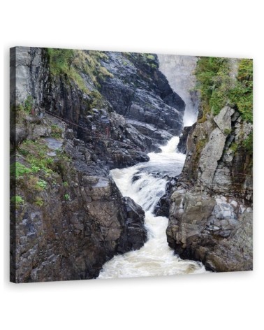 Modern Canvas painting for bedroom - Mountain stream landscape | FEEBY