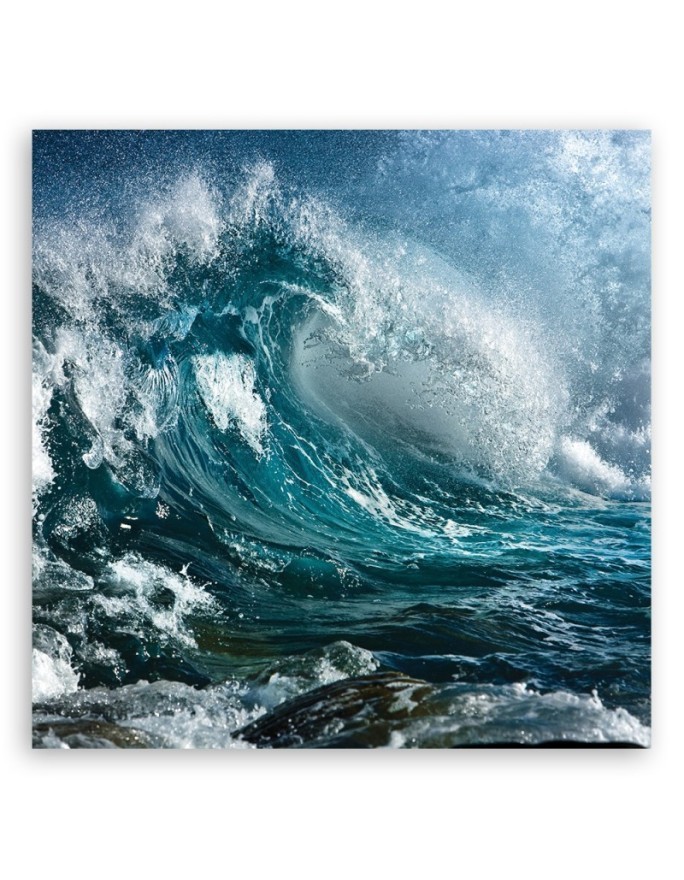 Fale ocean niebieski - Nowoczesny obraz do sypialni | FEEBY