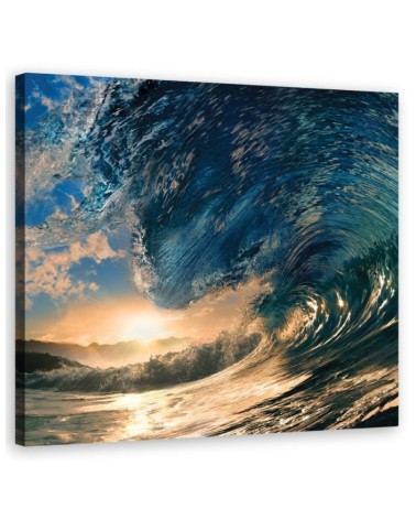 Sea waves sunset - Canvas prints for bedroom modern | FEEBY